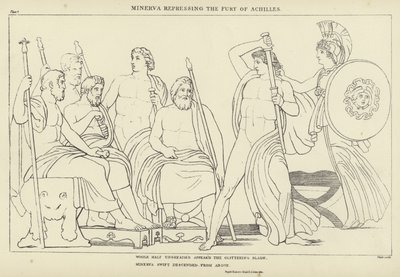 ミネルバはアキレスの激怒を抑圧する 作： John Flaxman